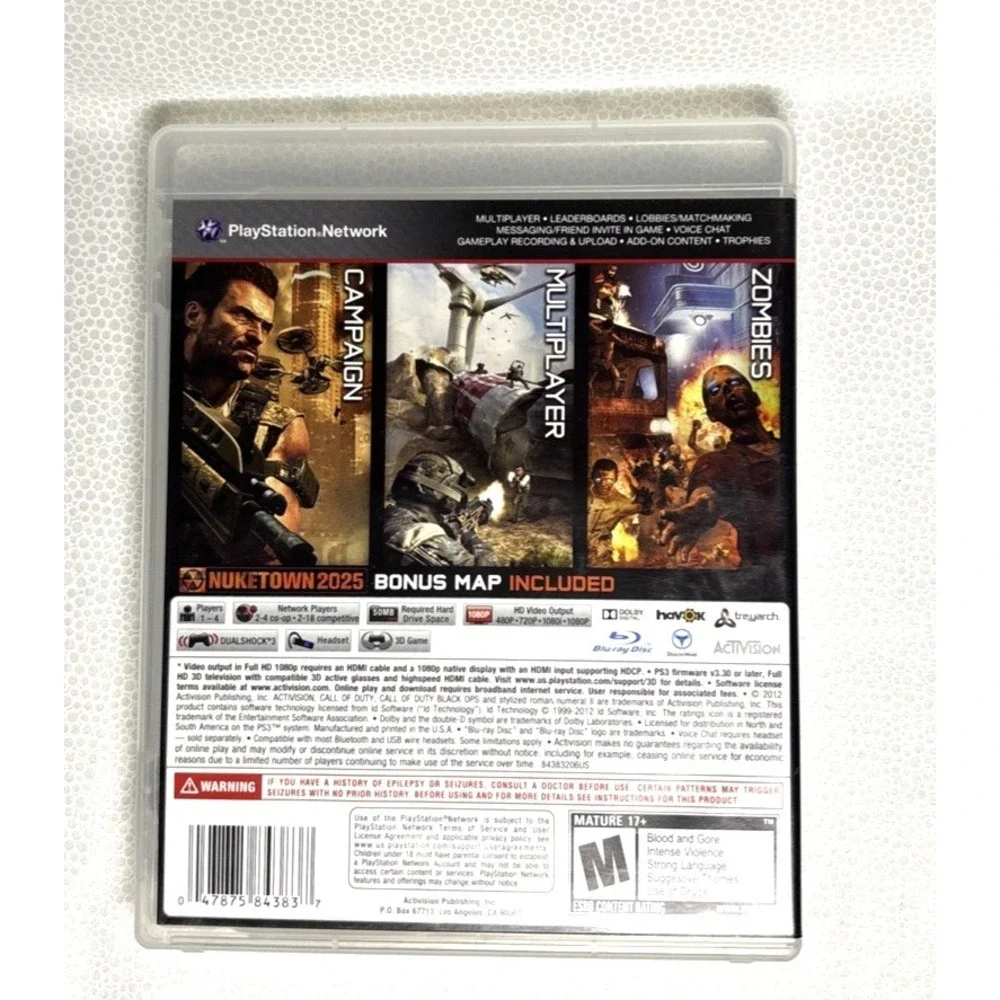 Call of Duty Black Ops/Black Ops II 2 Combo Pack (Sony Playstation PS3) Manual